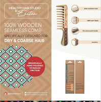 Ankara print 100% anti - static seamless wooden comb