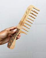 Ankara print 100% anti - static seamless wooden comb